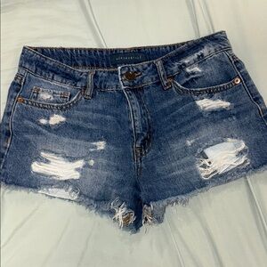 Aeropostale Blue Distressed Jean Shorts